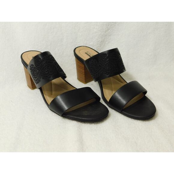 Kim Rogers Black Memory Foam Block Heel Sandle Shoes - 7.5 M - Picture 1 of 5